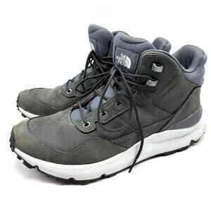 The North Face Vals II Mid Hiking Boot Mens 10 Waterproof Leather Gray Outdoor